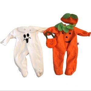 18 inch Doll (Ex. American Girl)—Pumpkin and Ghost Halloween Costumes